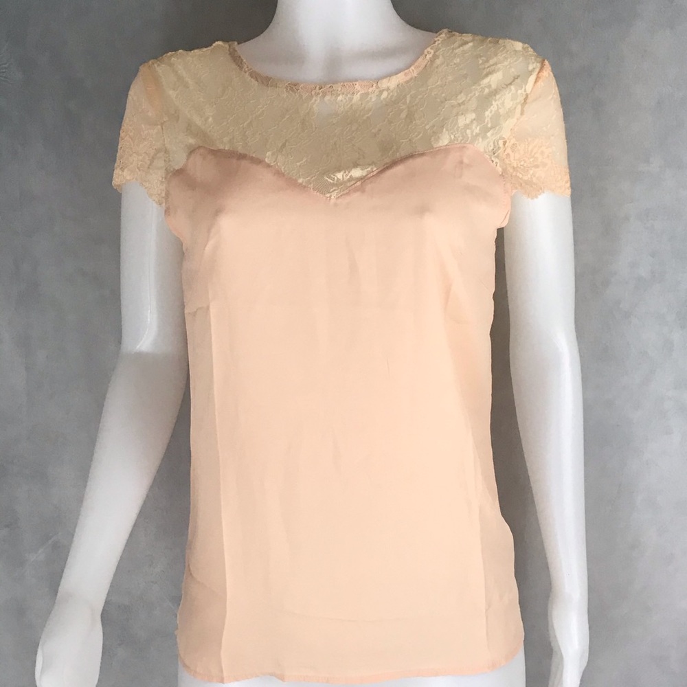 Zeagoo Rose Pink Lace Blouse Top